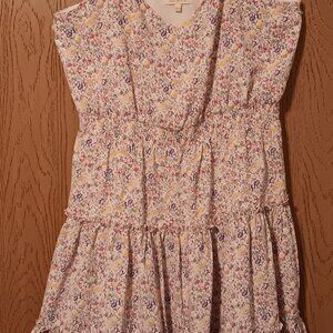 Skies are Blue Spring Print Ruffled Mini Dress Size Large